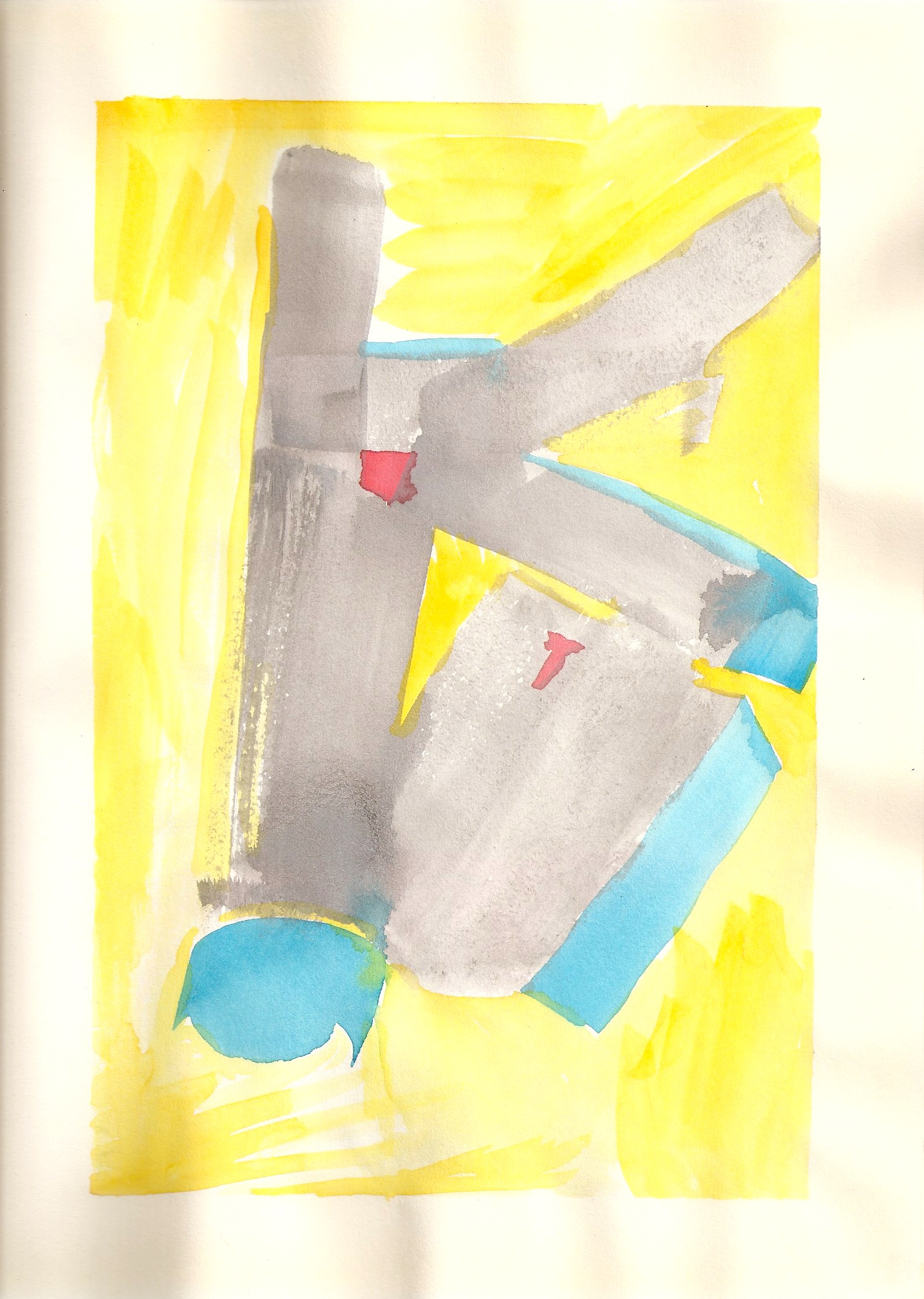 Image of a hand made of multicolor paintings