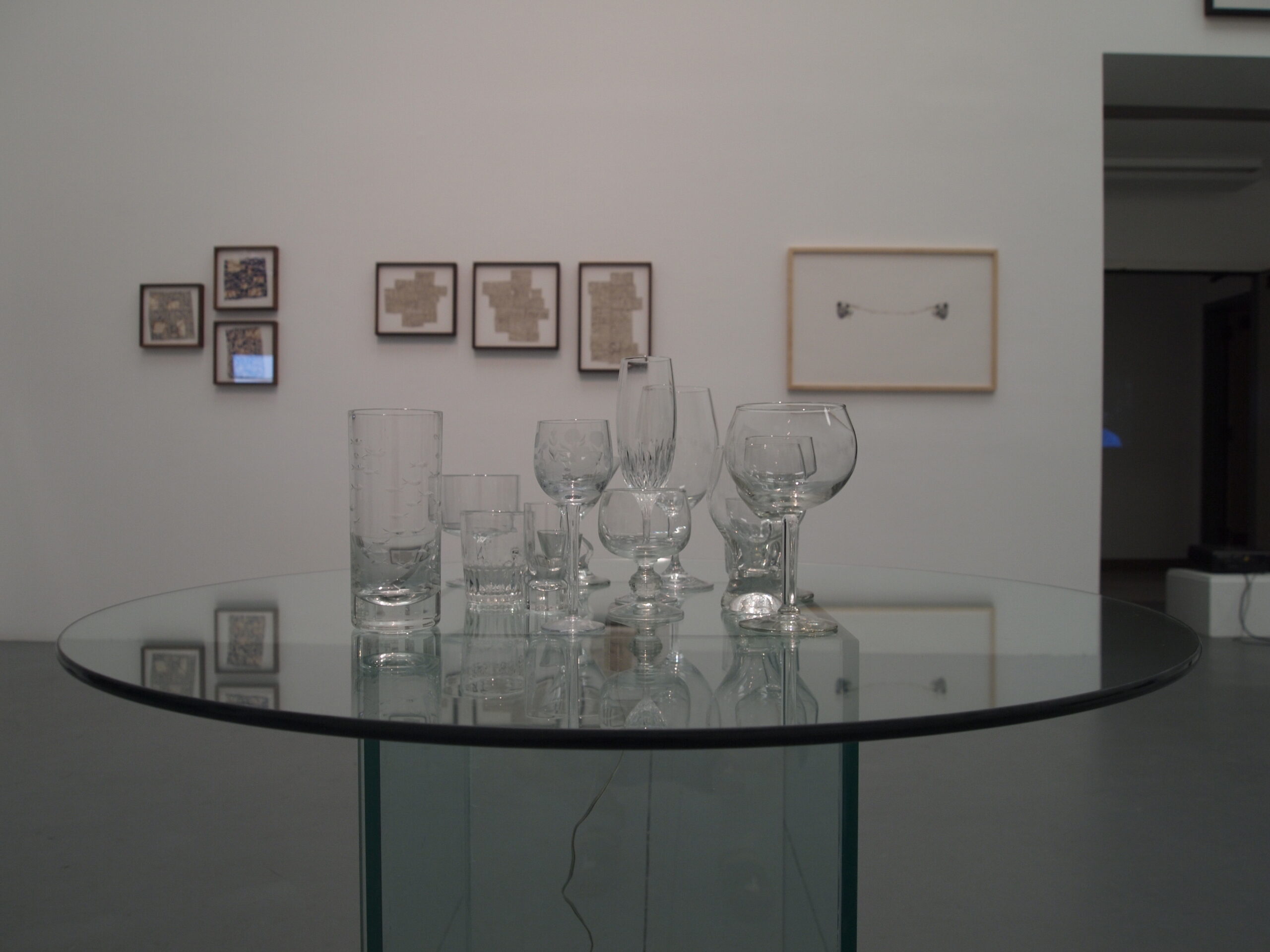 Some glass in white color placed on the table
